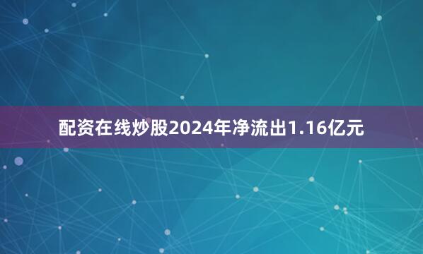 配资在线炒股2024年净流出1.16亿元